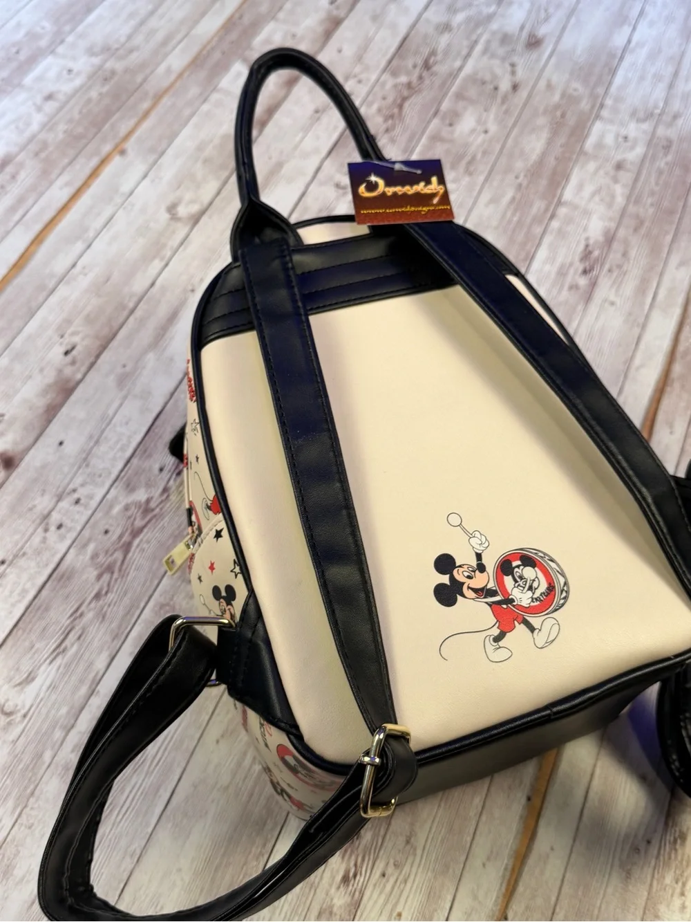New Loungefly Mickey Mouse Club Mini Backpack - Cream & Red - Picture 11 of 11